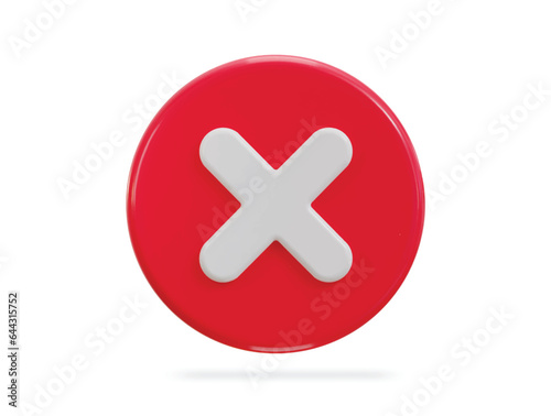 3d cross rejection icon