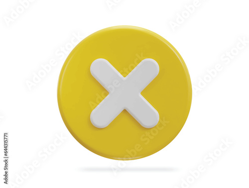 3d cross rejection icon