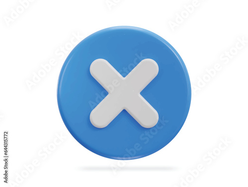 3d cross rejection icon