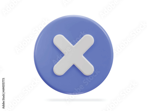 3d cross rejection icon