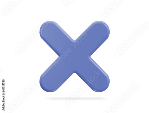 3d cross rejection icon
