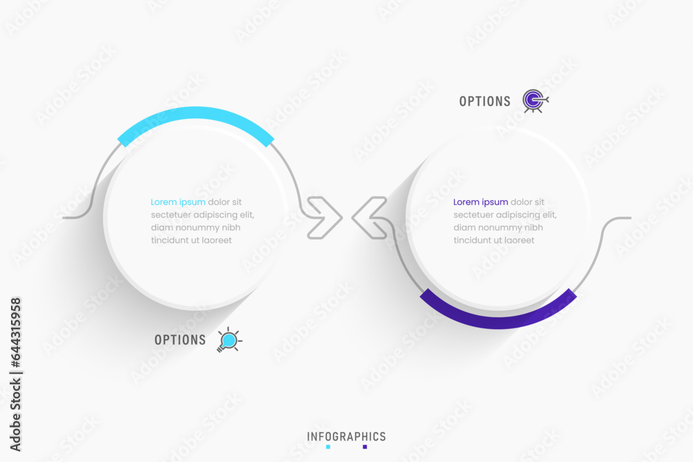 Vector Infographic label design template with icons and 2 options or steps. Can be used for process diagram, presentations, workflow layout, banner, flow chart, info graph. Vector Infographic label design template with icons and 2 options or steps. Can be used for process diagram, presentations, workflow layout, banner, flow chart, info graph.