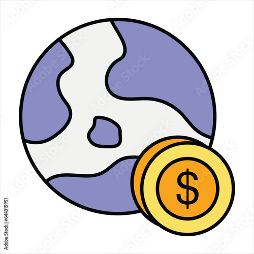global money color outline icon design style