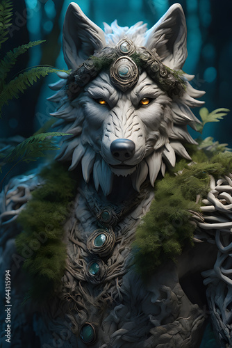 Wolf man guardian of the deep forest