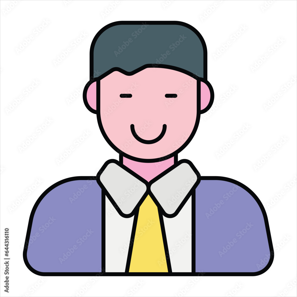 businessman color outline icon design style