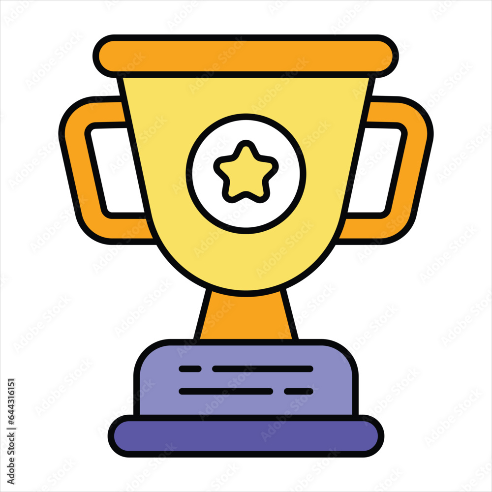 trophy color outline icon design style trophy color outline icon design style