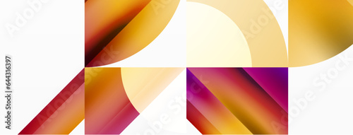 Minimalist marvel - squares and circles unite in harmonious geometry. Muted tones weave serene backdrop where structured tiles form dance of timeless elegance, epitomizing modern simplicity