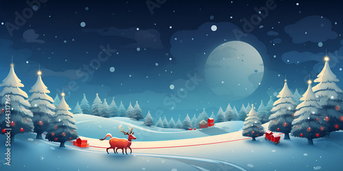 Santa Claus Rides Reindeer Sleigh in Christmas Night Over The Sn . Christmas Night Sleigh Ride Santa's Reindeer Sleigh © aamir