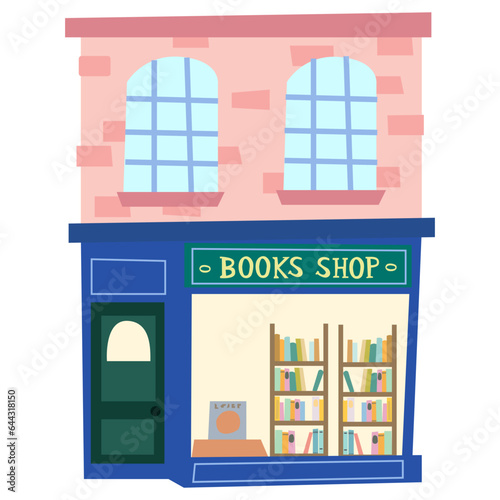 Book shop flat illustration