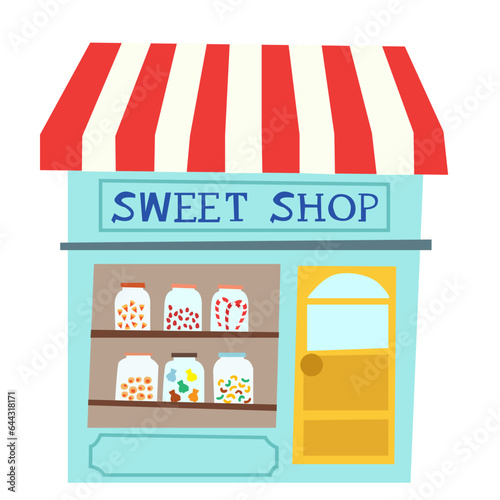 Sweet shop flat illustration
