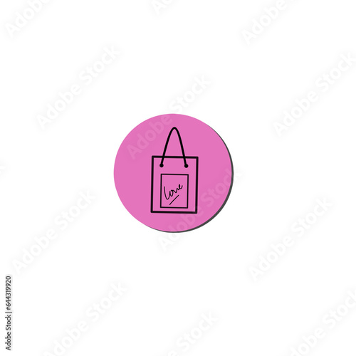 Vector icon shopping bag, tote bag in simple design and looks beautiful