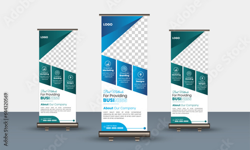 Creative Corporate Roll banner or Poster Design.  abstract design with Creative layout template. marketing and and advertising roll up banner stand.