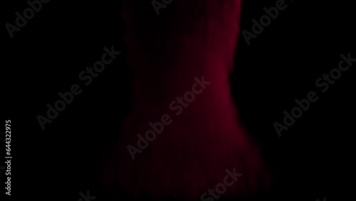 Abstract smoke background. Red smoke flowing on black background. Luma matte.


