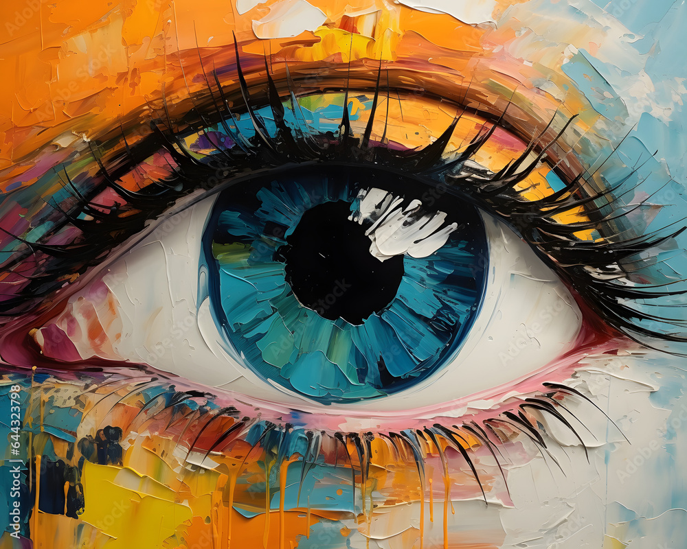 colorful eye art painting
