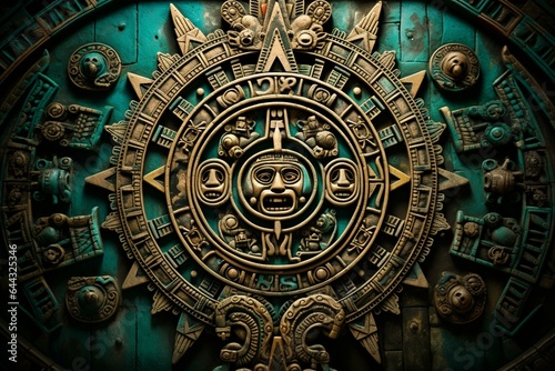 Premium Aztec calendar picture. Generative AI