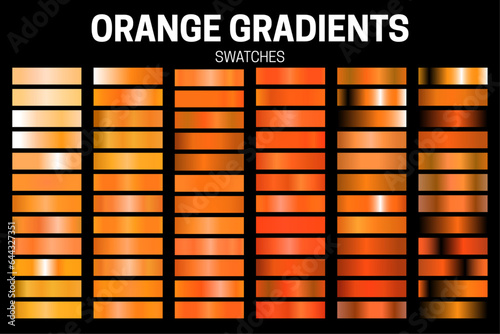 Orange Color Gradient Collection of Swatches.