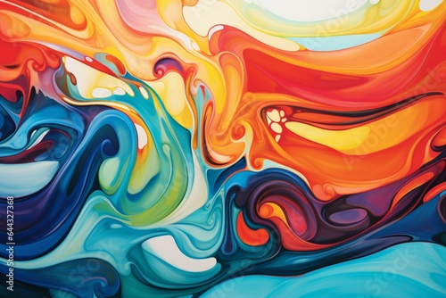Vibrant dynamic artwork featuring smooth flowing lines. Generative AI