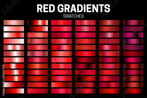 Red Color Gradient Collection of Swatches.