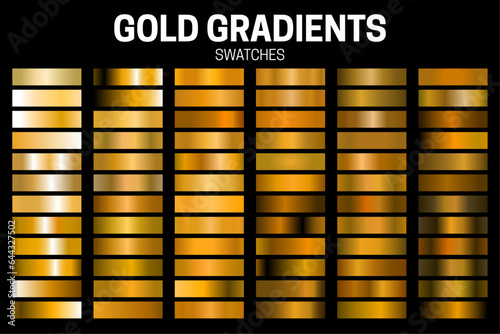 Gold Color Gradient Collection of Swatches.