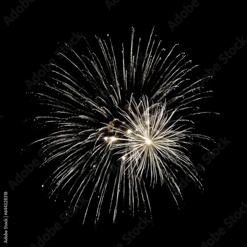 colorful fireworks on a night sky black background  festive sparkles explosion isolated on a black background  holyday concept  new year  4th of July  independence  wedding