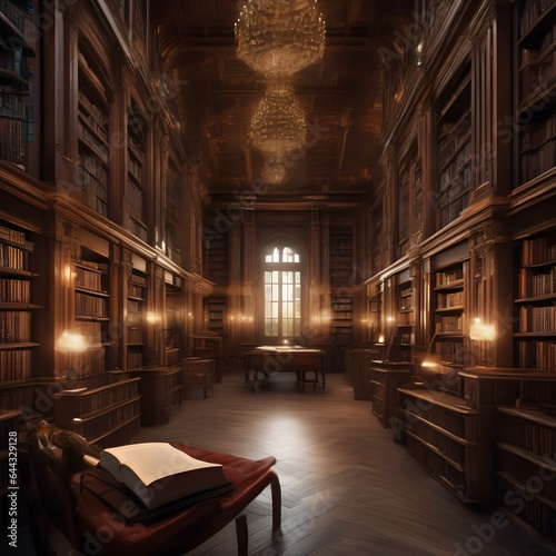 A mystical library with books that whisper secrets1