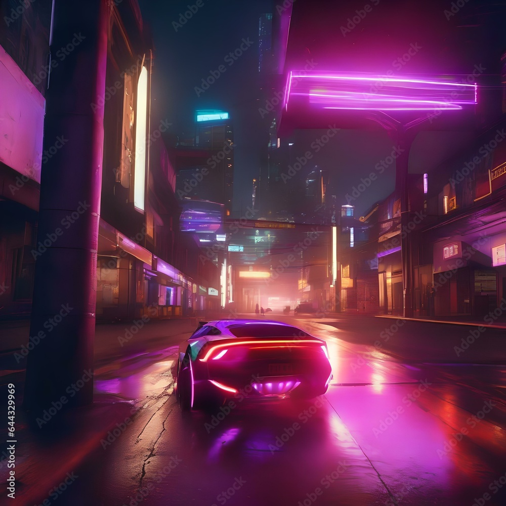 A cyberpunk street race with neon-lit hoverboards4