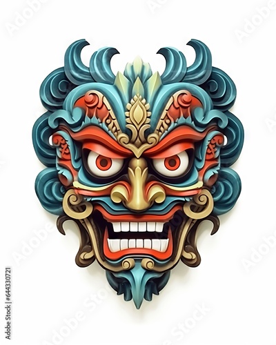 Illustration of a colorful spooky mask isolated on plain background