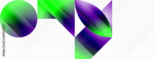 Serene gradient template. Circles and triangles mingle in minimalist perfection. Gentle fusion of forms and hues creates balanced yet captivating backdrop, embodying modern sophistication