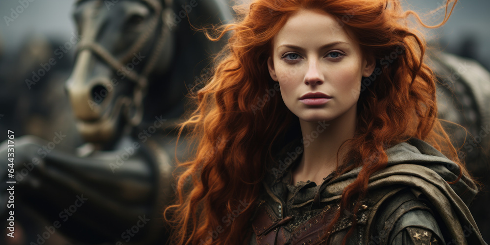 Boudica ancient celtic barbarian queen female warrior. Stock ...