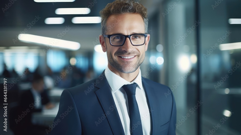 Portrait of a male investment banker in a bustling investment bank navigating complex financial transactions Portrait of a male investment banker in a bustling investment bank navigating complex financial transactions