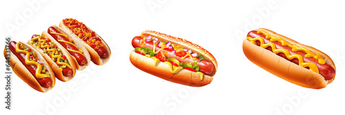 Fast food Juicy hotdog and tasty dinner with sauce a delicious American classic on Hotdog Day transparent background