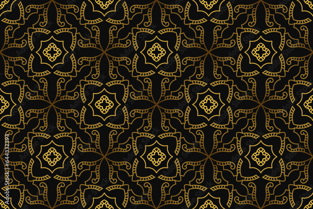 Black and gold art deco seamless pattern design