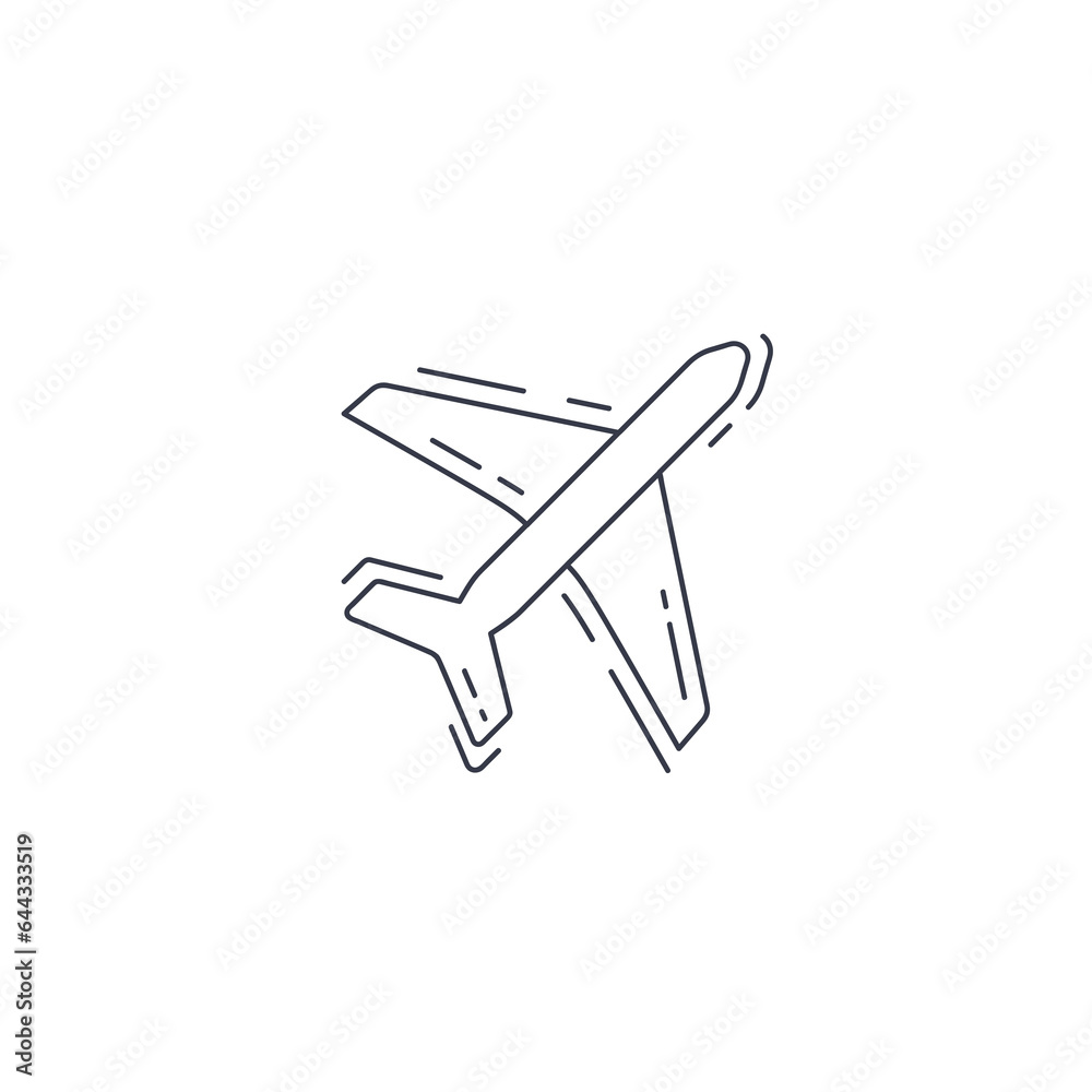 plane thin line icon on white background plane thin line icon on white background