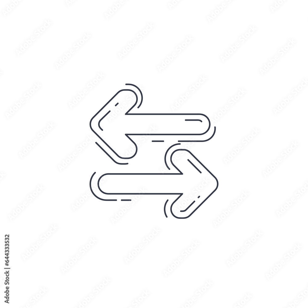 arrows line icon. Transfer arrows thin line icon. arrows line icon. Transfer arrows thin line icon.