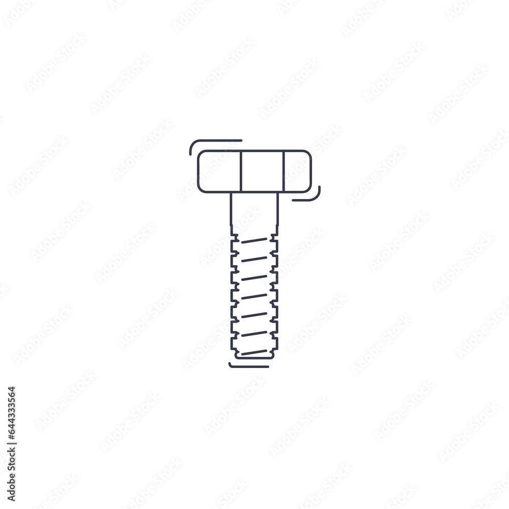 nut tool line icon. Bolt and nut thin line icon. nut tool line icon. Bolt and nut thin line icon.