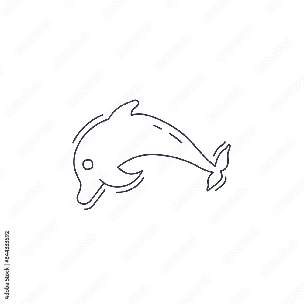 dolphin line icon. dolphin thin line icon