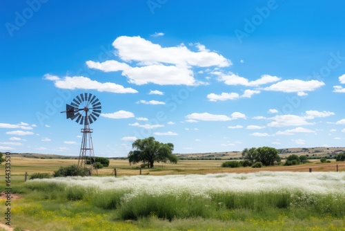 windmill in the field on a clear day