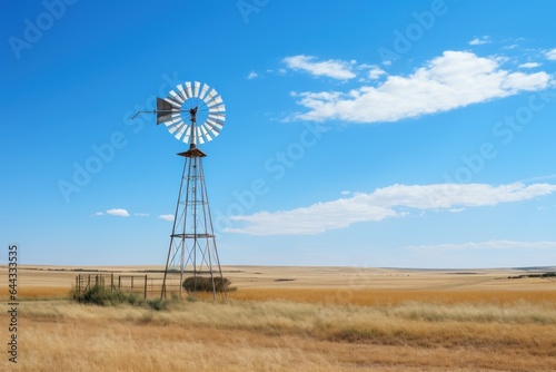 windmill in the field on a clear day