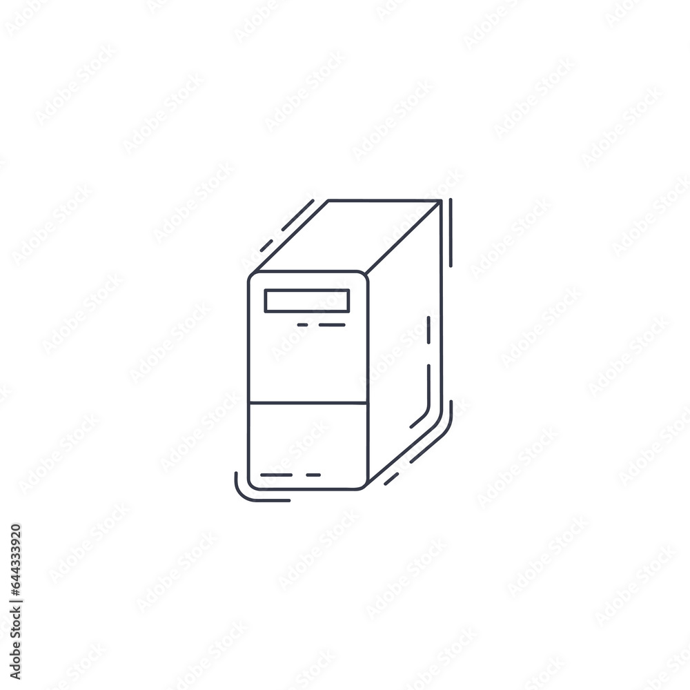Computer line icon. computer case thin line icon Computer line icon. computer case thin line icon