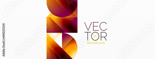 Serene gradient template. Circles and triangles mingle in minimalist perfection. Gentle fusion of forms and hues creates balanced yet captivating backdrop, embodying modern sophistication