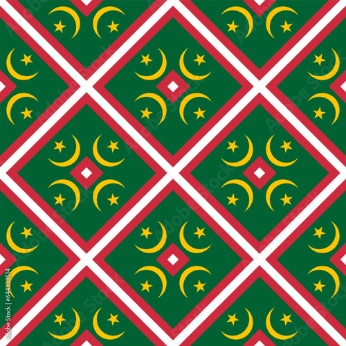mauritanian flag pattern. african background. vector illustration photo