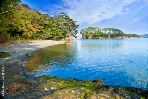 Fukuura Island with Fukuura Bridge in the famous Matsushima Bay in Miyagi Prefecture, Japan photo