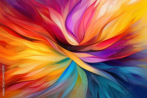 Vibrant abstract symbol radiates in vivid colors. Generative AI