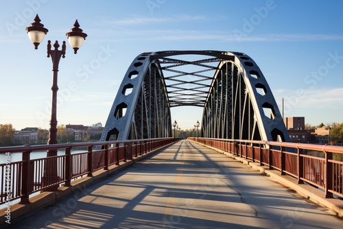 The historic Edmund Pettus Bridge, where MLK led the pivotal civil rights march from Selma to Montgomery. Generative AI photo