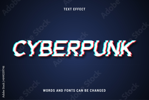 cyberpunk glitch text effect editable eps cc