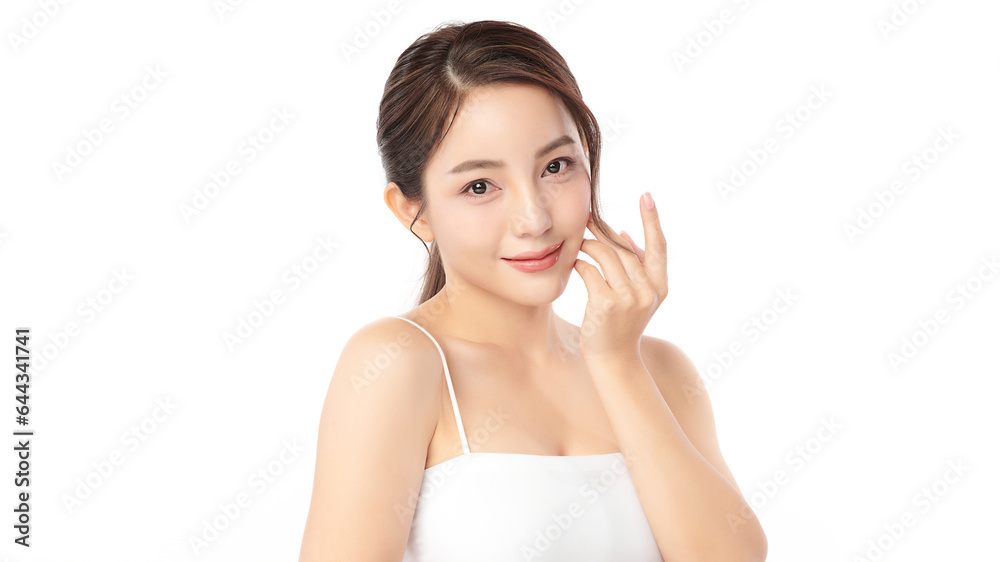 Beautiful young asian woman with clean fresh skin on white background, Face care, Facial treatment, Cosmetology, beauty and spa, Asian women portrait. Beautiful young asian woman with clean fresh skin on white background, Face care, Facial treatment, Cosmetology, beauty and spa, Asian women portrait.