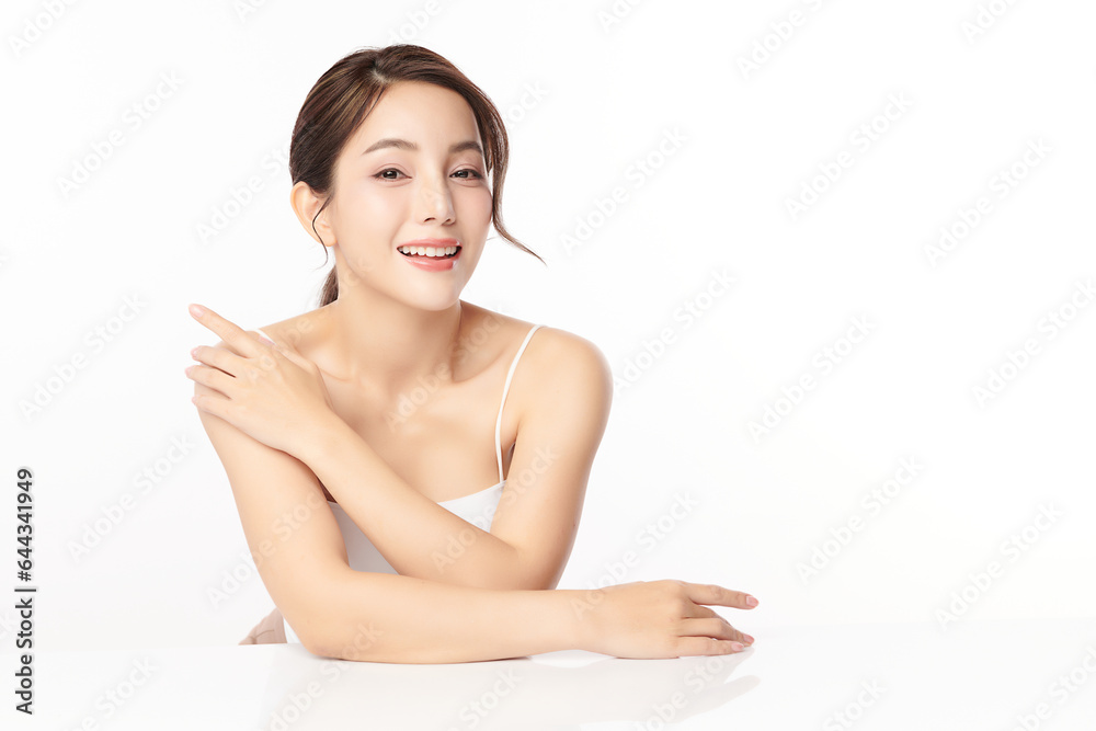 Beautiful young asian woman with clean fresh skin on white background, Face care, Facial treatment, Cosmetology, beauty and spa, Asian women portrait. Beautiful young asian woman with clean fresh skin on white background, Face care, Facial treatment, Cosmetology, beauty and spa, Asian women portrait.