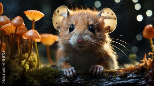 Adorable Mouse Portrait  Happy and Cute Wildlife Animal Looking at Camera