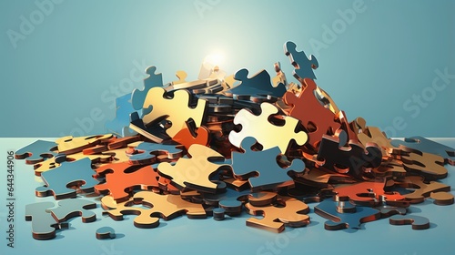 Minimalistic 2D Illustration of a Financial Puzzle: Abstract puzzle pieces forming a financial puzzle, highlighting the need for solutions