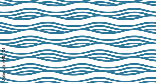 Seamless pattern with blue waves